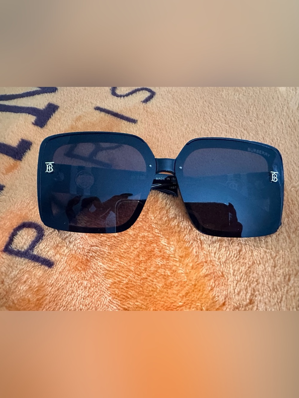 Burberry Women's Oversized Square Navy Gradient Sunglasses